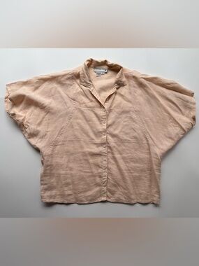 VINTAGE COURTNEY RHODES Womens Blouse Light Pink Button-Front Women’s Top Sz 10